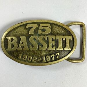 Vintage Bassett Furniture Belt Buckle Solid Brass 75th Anniversary 1902-1977